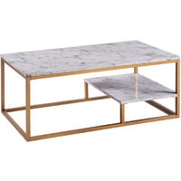 Teamson Home Marmo Modern Wooden Marble Effect Coffee Table Living Room VNF-00036 - Faux Marble/Brass