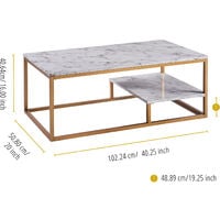Versanora Marmo Modern Wooden Marble Effect Coffee Table Living Room VNF-00036