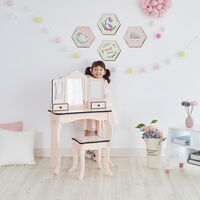 Fantasy Fields By Teamson Kids Little Lady Gisele Toy Vanity Set Pink / Black TD-13028P - Pink / Black