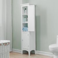 Teamson Home Bathroom Cabinet Cupboard Unit Set 3 pcs White ELG-FSETW - White