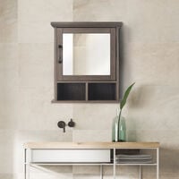 Elegant Home Fashions Russell Wooden Bathroom Wall Mirrored Medicine Cabinet 15.2 cm x 45.7 cm x 52.3 cm Salt Oak EHF-F0015