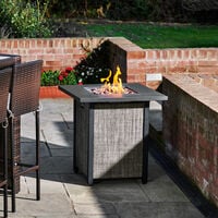 Peaktop Firepit Outdoor Gas Fire Pit Metal Fabric, Lava Rock, Cover HF28201AA-UK