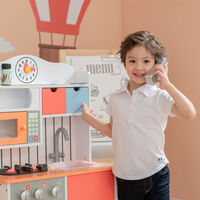 Teamson Kids Little Chef Childrens Toy Wooden Play Kitchen for Boys & Girls TD-11708R