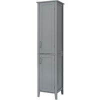 Teamson Home Mercer Wooden Bathroom Furniture Linen Tower Tall Storage Cabinet 33 x 38 x 159.2 cm Grey EHF-F0017 - Grey