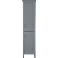 Teamson Home Mercer Wooden Bathroom Furniture Linen Tower Tall Storage Cabinet 33 x 38 x 159.2 cm Grey EHF-F0017 - Grey
