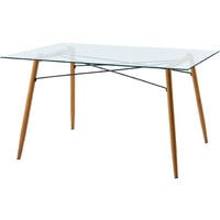 Versanora Minimalista Glass Top Kitchen Dining Table (Table Only) VNF-00026-UK