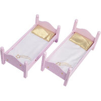 Pink Doll Bunk Bed 18" Dolls Wooden Furniture Bedroom Toy Role Play TD-0095AP - Purple/Gold