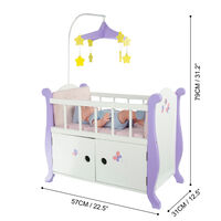 Olivia's Little World Baby Doll Wooden Cot Bed Crib & Storage | Doll Furniture TD-0206A - White