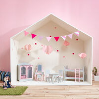 Olivia's Little World 18" Doll Furniture Wooden Dressing Table Vanity Table Set TD-0207AG - Pink/Grey