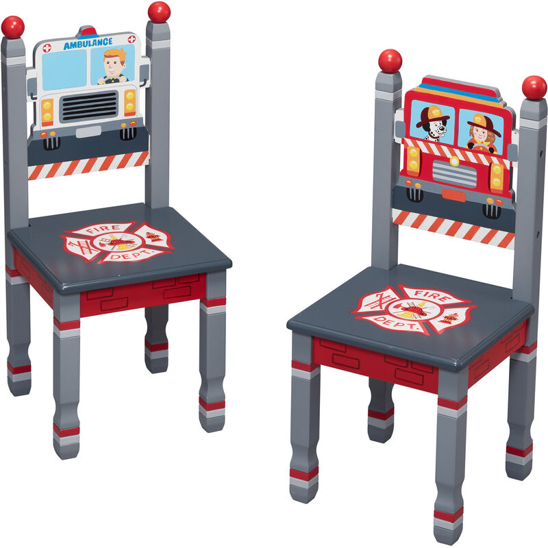 Juego de 2 sillas de madera Lil Fire Fighters de Fantasy Fields TD-12514A2