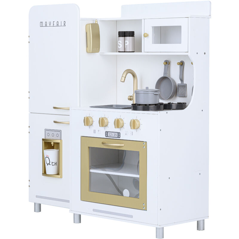 Teamson Kids Mayfair Cocina Juguete De Madera & 11 Accesorios, Blanco TD-13302D