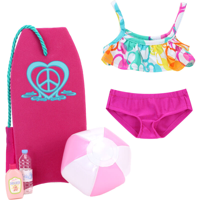 Sophia's by Teamson Kids Bikini y accesorios de playa para muñecas de 18 "