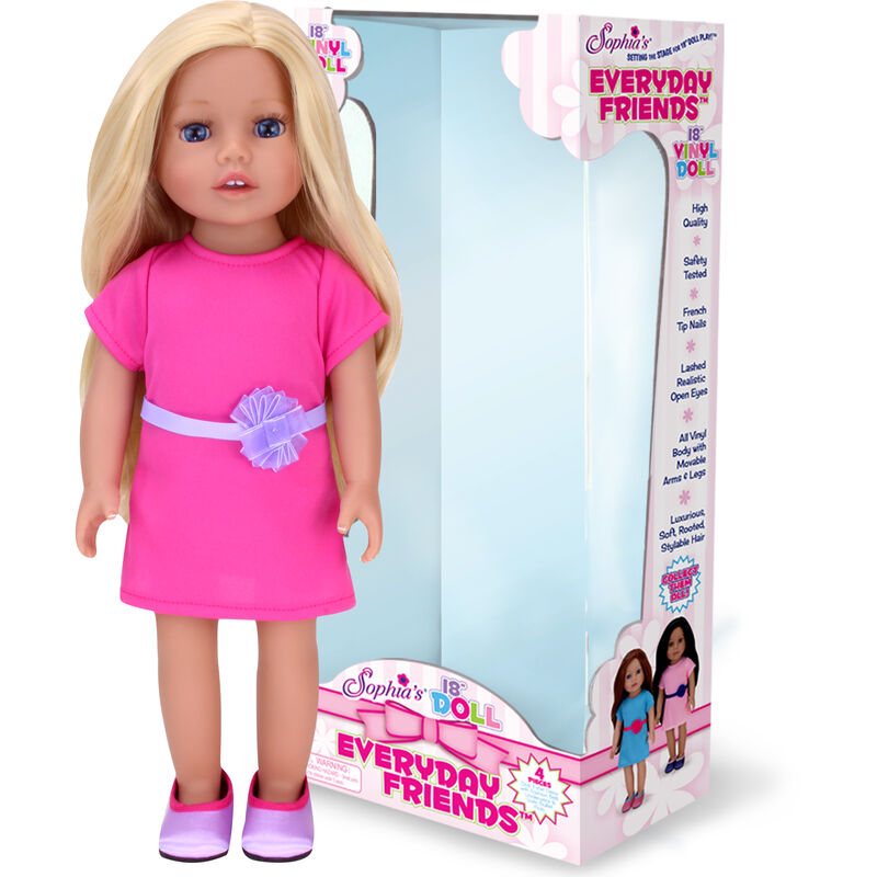 Sophia's by Teamson Kids 18 "All Vinyl Blonde Hair Doll" Chloe "con ojos azules