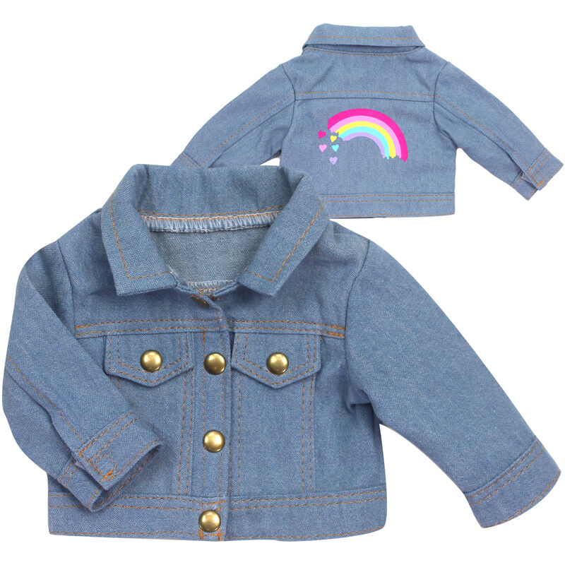 Sophia's Teamson by Kids Jean Jacket con gráfico Rainbow para muñecas de 18 ", azul