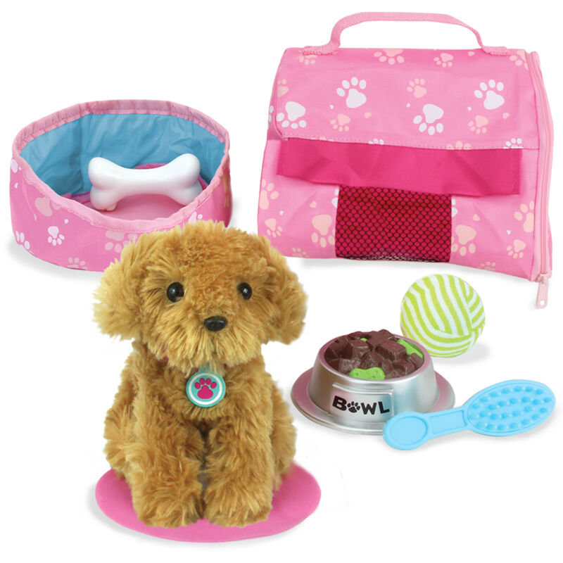 Sophia’s de Teamson Kids Plush Puppy con operador y accesorios para muñecas de 18 "