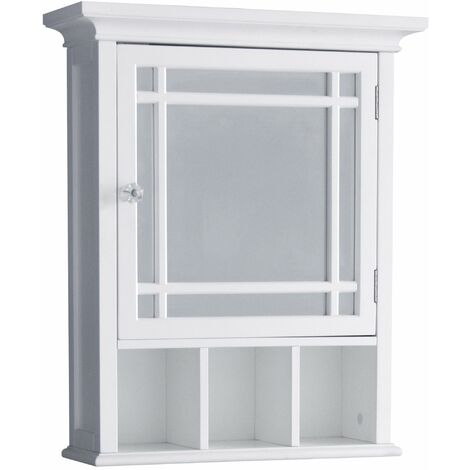 Elegant Home Fashions Neal Mueble De Baño Blanco De Madera Con Puerta