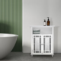 Placard de rangement meuble bas de salle de bain blanc Windsor Teamson Home ELG-529 - Blanc