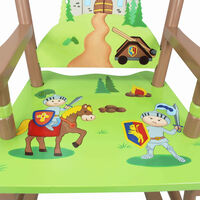 Chaise A Bascule En Bois Pour Decor Chambre Enfant Bebe Garcon Knights Dragons Td 112a