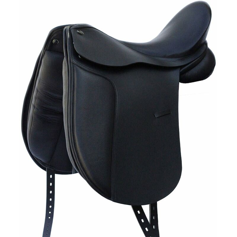 Selle De Dressage Grand Prix D'occasion, Arbre Réglable Taille 17", Couleur Marron
