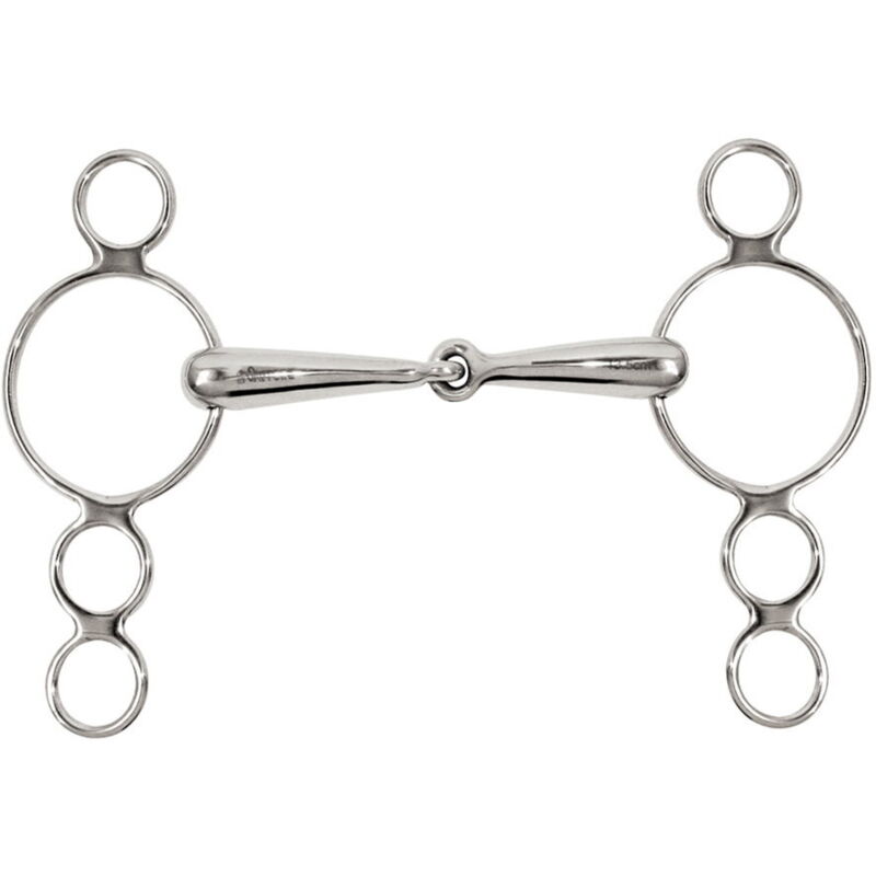 Bâillon Hollandais Articulé 3 Anneaux – Acier Inoxydable – Taille 6 Pouces – Occasion