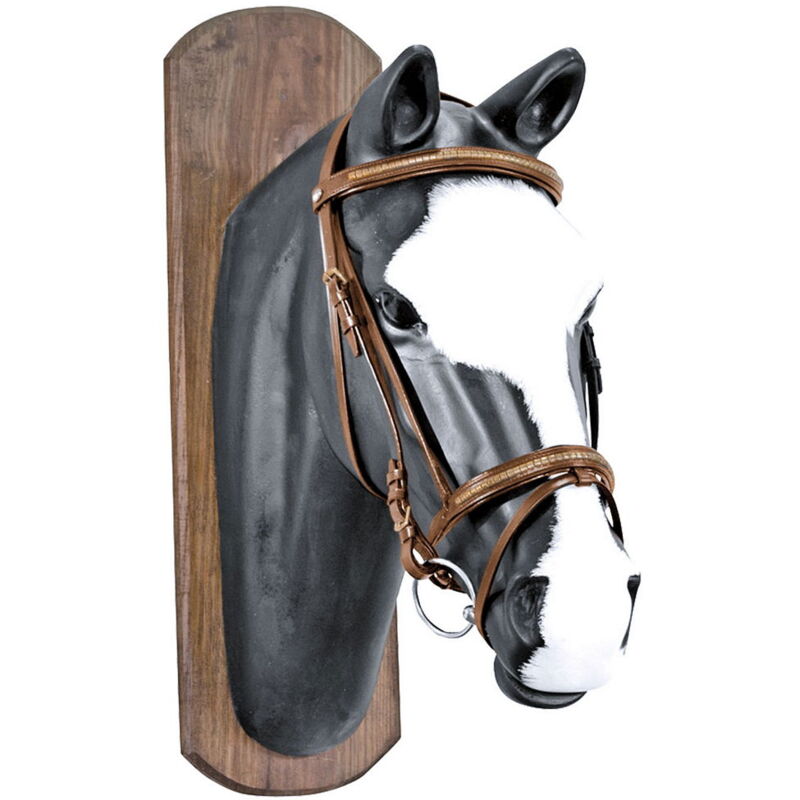 Tête De Bride Cheval Têtière (Headstall) Split Ear En Cuir Hermann Oak - Accastillage Laiton, Rênes Corde Et Chaîne, Occasion Têtière équitation
