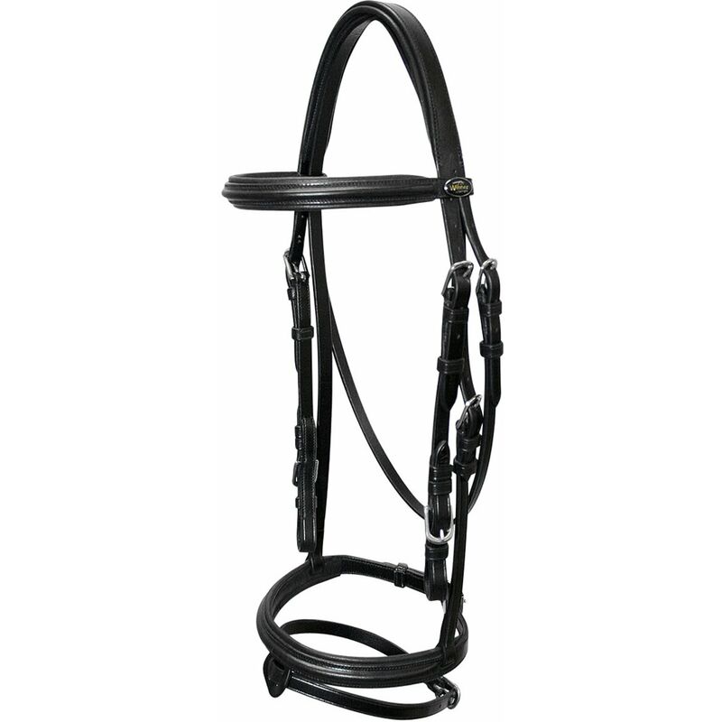 Bride Et Rênes Anglaises En Cuir Noir - Taille Cheval - Comme Neuves