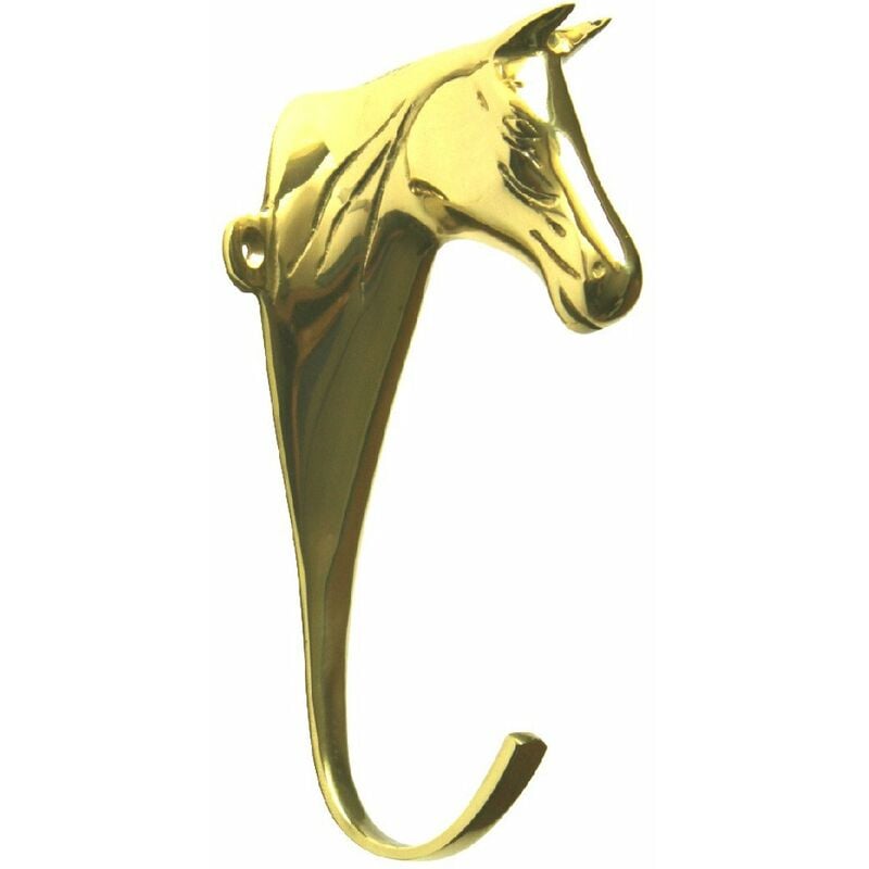 Tête de cheval en vrai laiton lourd polie à la main