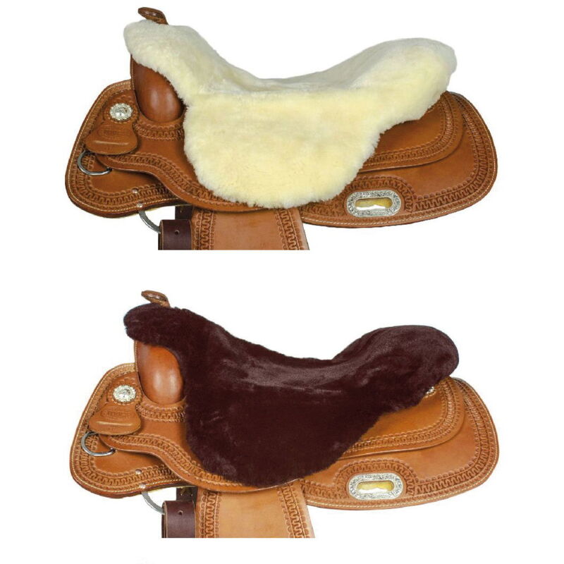 Merauno® Protège-ceinture en peau d'agneau véritable pour ceinture de dressage western - En fourrure