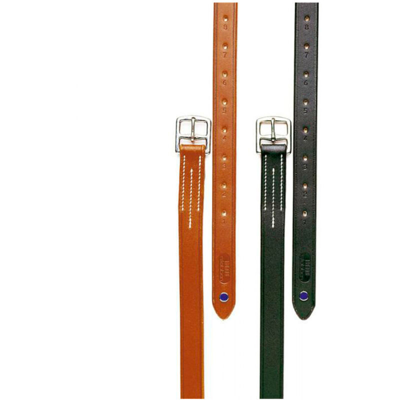 130 cm, Ébène: Étriers en cuir Stubben