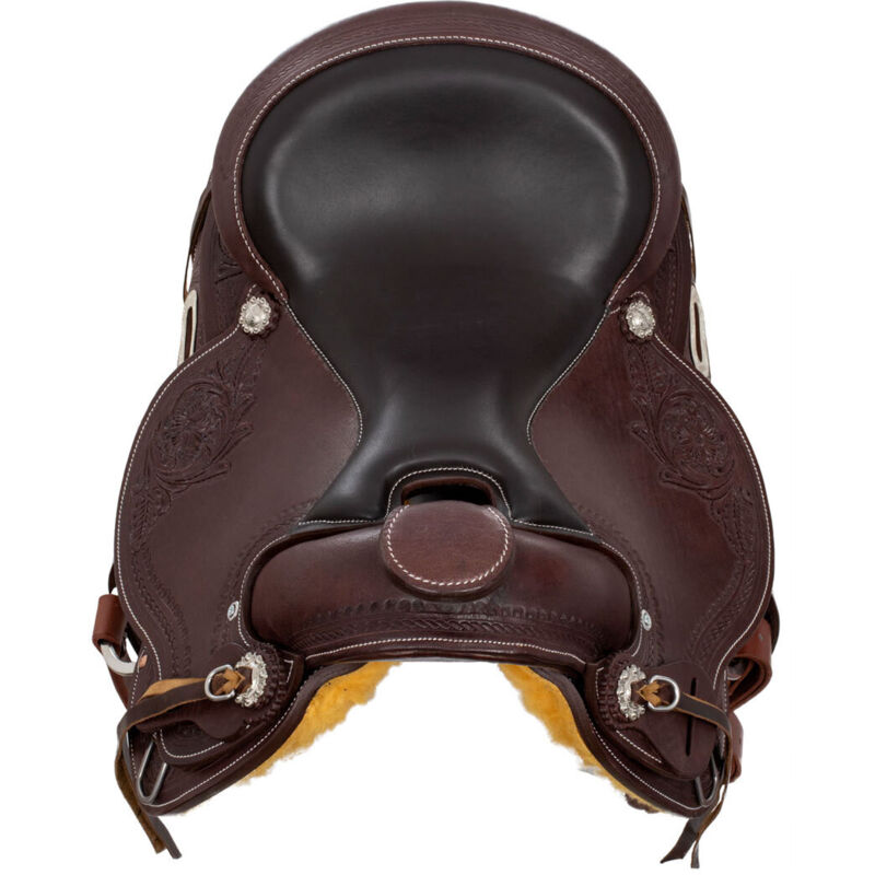 Ailes De Selle Western En Cuir Fleuri - Taille Basse Réglable - HORSEPLUSS - NEUVES