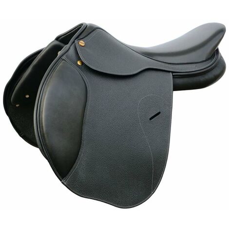 16,5 = 42 cm, nero: Henri de Rivel Premium Advantage selle de saut en cuir