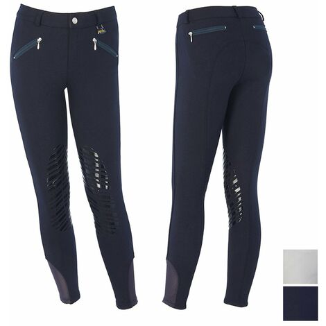 11/12 anni, bianco: Pantalon d'équitation pour enfants en microfibre de coton et manche en silicone