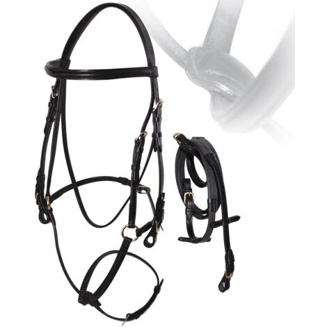 Equipride Bride En Cuir Sans Morsure Avec Rênes Souples