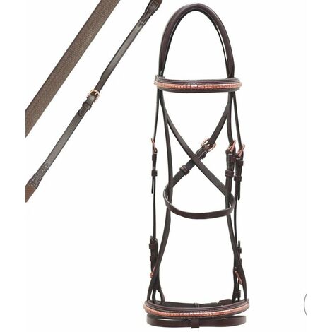 SET DE DRESSAGE espagnol avec bride complète avec double rênes et