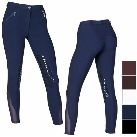 38 IT, marrone: Pantalon d'équitation en microfibre de coton avec grip