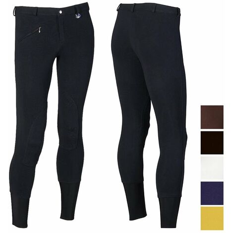 52 IT, marrone: Pantalon d'équitation en coton pour homme avec bas de contention