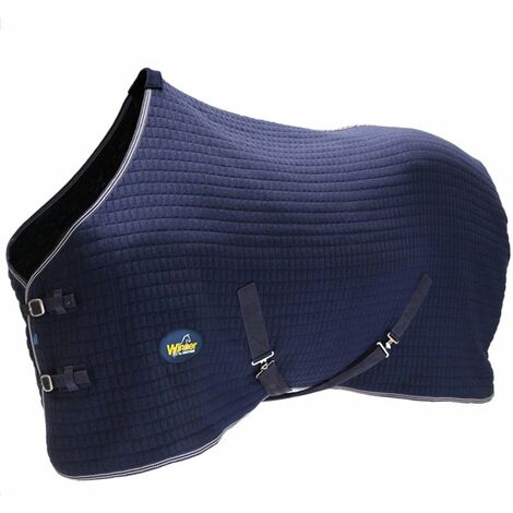 125 cm, blu: Couverture respirante Thermal Cooler en laine et therma dry avec absorption rapide de l'humidité (1/2)