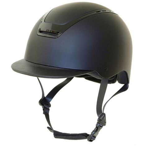 57-59 cm, Nero opaco: Casque d'équitation réglable en ABS avec roulette et finition mate avec visière et doublure détachables