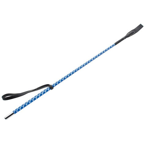 Bleu Royal - Fouet en nylon avec manche en métal longueur 65 cm
