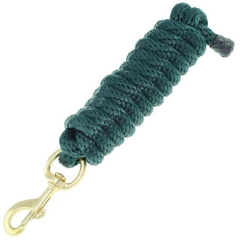 Vert - Longe de cheval en nylon souple avec mousqueton couleur laiton