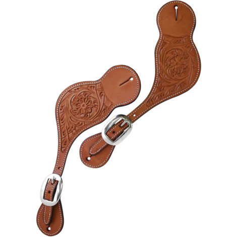 Chestnut rosso - Courroies d'éperon occidental en cuir