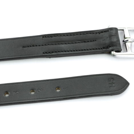 155 cm, Noir: Étriers en cuir anglais New Life avec boucles en acier inoxydable (1/2)