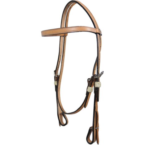 Marron - Bridon western Mississippi en cuir lisse avec attaches en acier (1/5)