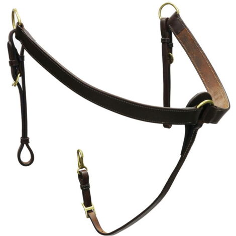 Collier De Poitrine Cheval Western – Monté Argent – Cuir Huile Foncé – Occasion