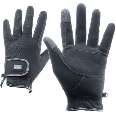 XS, Blanc 01: Gants d'équitation en daim technique avec doubles inserts en Lycra sur les articulations.