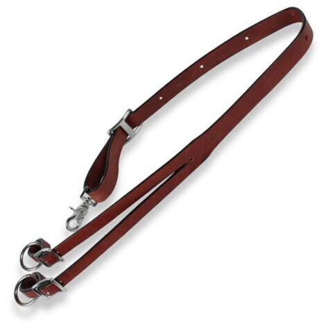 Marron - Martingale western en cuir lisse avec réglages
