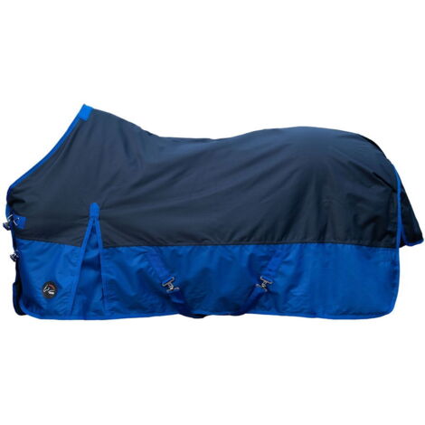 165 cm, blu navy tinta unita: Couverture de paddock pour chevaux modèle Chester en tissu extérieur 600 deniers 300 g (1/5)