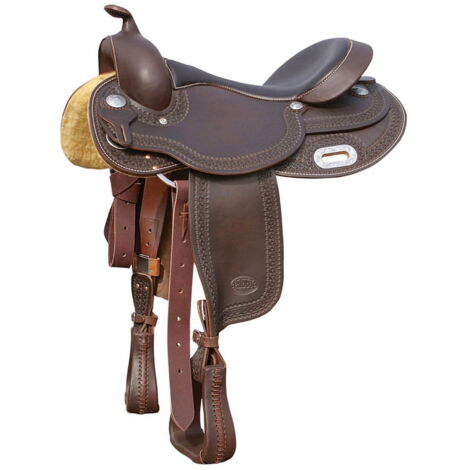 Selle Western Roping En Cuir Marron - Modèle Traditionnel LB0018, Taille 16 Pouces (Neuve)