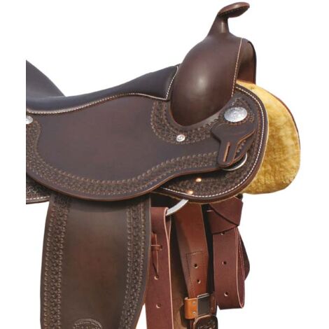 Selle Western Corde Horseplass En Cuir Marron - Arbre 14 à 18 Pouces