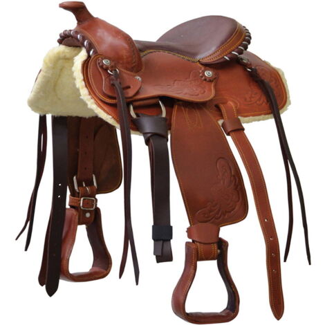 Selle d'équitation anglaise miniature en cuir noir pour maison de